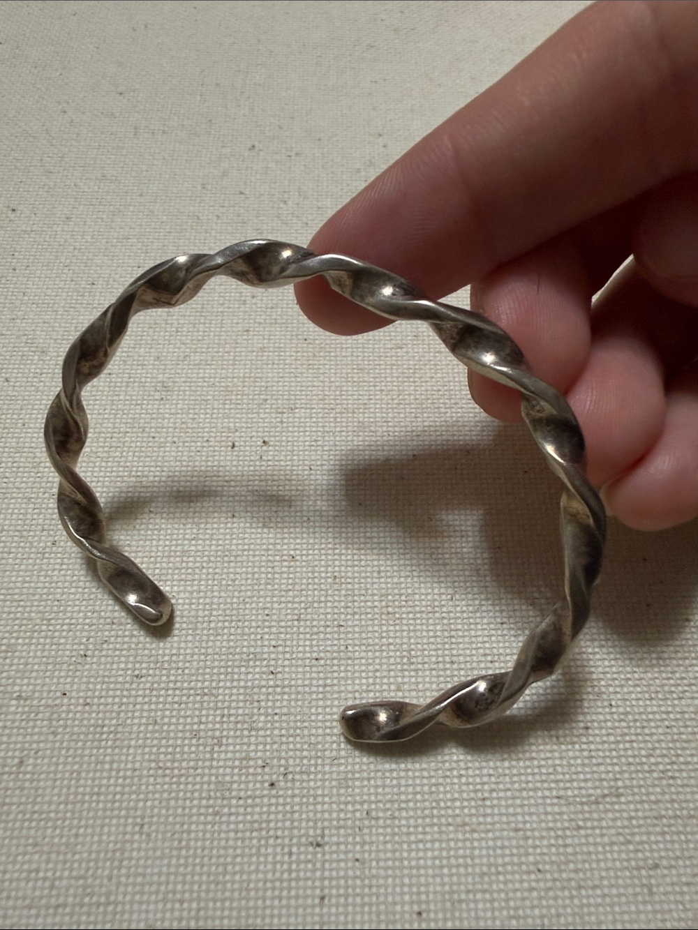 Sterling Silver Twisted Open Cuff Bracelet Not marked - Picture 3 of 16